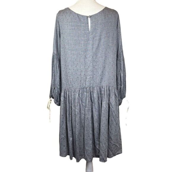 Paper Crown Copper Dot Maternity Dress Prairie Style Baby Doll Gray Size Med - Picture 7 of 15